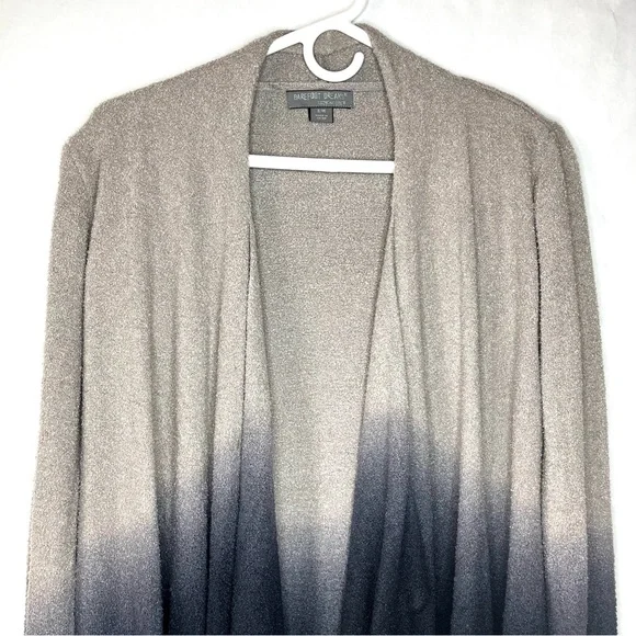 Barefoot Dreams Cozychic Lite Calypso Wrap Ombre Cardigan SZ S / M Grey Black - Picture 4 of 10